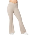 thumbnail image 3 of Eytino Leggings de talla grande para mujer, elásticos, de cintura alta, cruzados, acampanados, pantalones de salón (1X-5X), 3 of 5