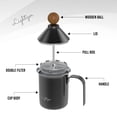 thumbnail image 6 of LIGHTZER Manual Milk Frother, 14 oz Stainless Steel Latte Cappuccino Coffee Foamer with Wooden Handle, 6 of 8