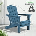 thumbnail image 5 of KINGYES Folding Adirondack Chair with Ottoman and Outdoor Side Table, HDPE All-Weather Folding Adirondack Chair, Fir Pit Chairs for Patio Garden Backyard Deck, 5 of 10