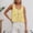 Yellow, variant on Women's Sleeveless Camisole with Lace Patchwork for Everyday Wear Slim Fit Solid Color Knit Tennis Vest for Women Light Green L
