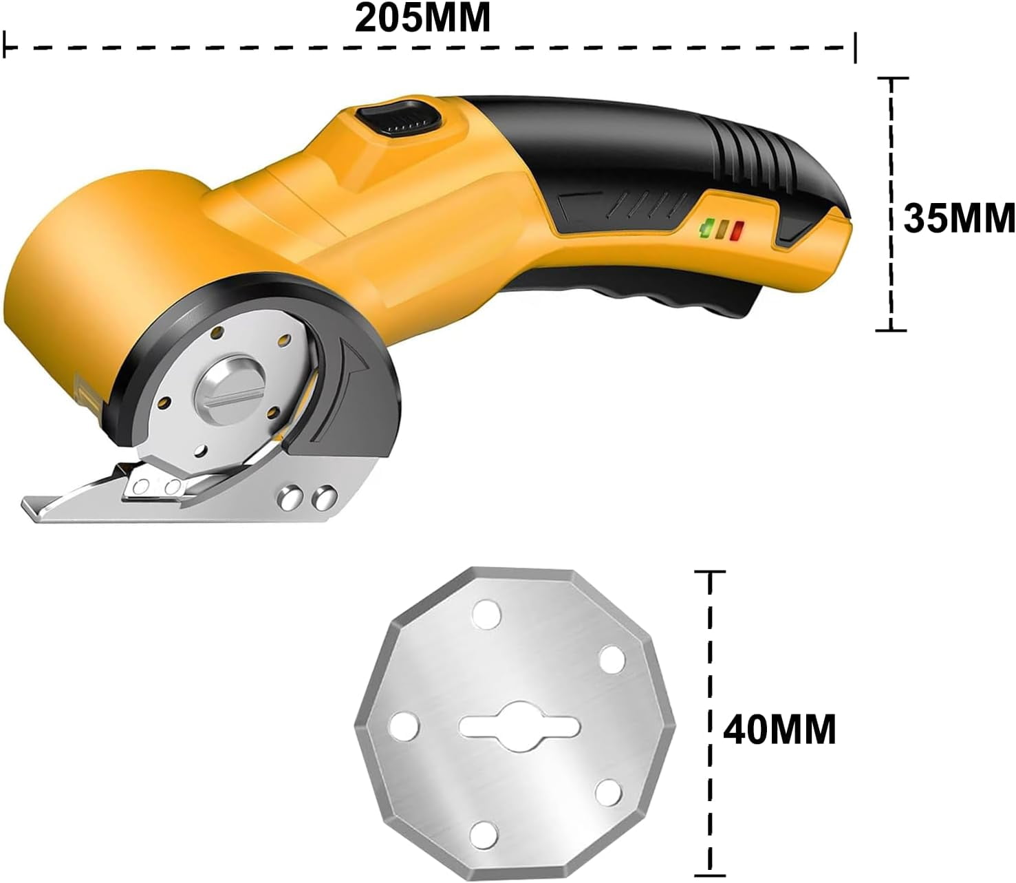 Electric Scissors, Cardboard Cutter, with LED Light, High-Efficiency Brushless Motor, Alloys Blade, suitable for Cloth, Cardboard, Leather, Carpet