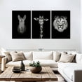 thumbnail image 3 of Elephant Stock Favorite Safari Animals Wall Art - Horizontal Multi Panel Canvas - Living Room Wall Decor - Animal Multi Panel - Black And White Decor - 92" x 45", 3 of 8