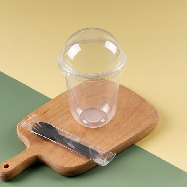 Taza de pastel Bobo en forma de U, taza de pastel Bobo transparente desechable, taza de grasa para pastel de mousse de melaleuca, taza de salvado de madera de calibre 95