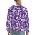 thumbnail image 7 of Fotbe mushroom rainbow color Skull Pattern Womens Long Sleeve Hoodie, Pullover Hooded Sweatshirt, Kangaroo Pocket Hoodie with Eye-catching Drawstrings-XX-Large, 7 of 7