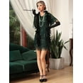 thumbnail image 3 of PrettyGuide Women's Flapper Dresses Tiered Long Fringed Sequin 1920s Great Gatsby Cocktail Dress with Sleeves, 3 of 8