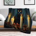 thumbnail image 4 of NIANHE Black Cat Candle blanket, comfortable and soft, warm casual blanket, printed design, winter sofa dormitory home decoration, must-have travel product. Size is 30x40 inches., 4 of 5