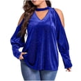 thumbnail image 1 of Timegard Tops for Women V Neck Cold Shoulder Ruffle Loose Blouse Casual Comfy Shirts Tops Fall Fashion, 1 of 6