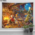 thumbnail image 1 of Tapiz navideño colgante de pared fuera de la ventana, Paisaje de nieve, bosque, invierno, dormitorio, sala de estar, decoración del hogar, tela, 1 of 4