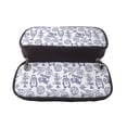 thumbnail image 5 of Picia World Travel2 Pattern Large Capacity PU Leather Pencil Case Organizer Pen Marker Holder Double Zipper Storage Bag Big Pencil Pouch for College Office, 5 of 6