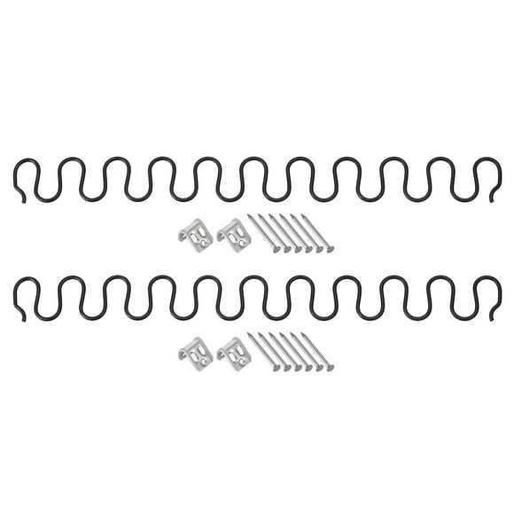 Unique Bargains 2Pack 19.7' Flat Sofa Spring Replacement Kit for Furniture Couch Repair, Black