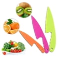 thumbnail image 2 of Cribun Kids Kitchen Knife Set 3 Piece Nylon Kids Chef Knife, Toddler’s Cooking Knives in 3 Sizes and Colors, BPA Free Plastic, Safe Knives for Bread, Lettuce Knife and Salad Knives, 2 of 7