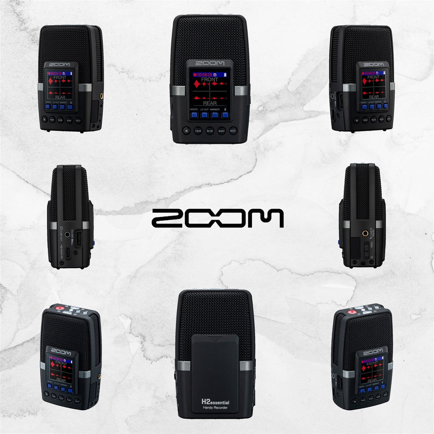 Zoom H2essential Handy Recorder Bundle – Includes APH-2e Accessory Pack (Windscreen, Shell Case, AC Adapter, USB-C Cable), 32GB microSDHC Memory Card, and Microfiber Cleaning Cloth