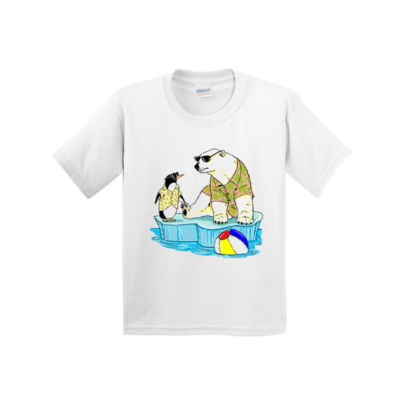 Inktastic Penguin and Polar Bear Iceberg Beach Bums Youth T-Shirt