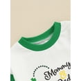 thumbnail image 6 of FEORJGP Infant Baby Irish Festivals Jumpsuit 0-2Y Toddler Boys Girls Long Sleeve Sweatshirt Bodysuit ShamrockLetter Print Round Neck Romper Newborn Loose Casual Clothes for Spring Fall, 6 of 8