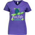 thumbnail image 3 of Inktastic Boca Raton, Florida Happy Sea Turtle Women's V-Neck T-Shirt, 3 of 5