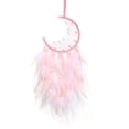 thumbnail image 1 of Yuarrent Decoración de pared de plumas de luna rosa, colgante de pared LED, pluma artesanal, decoración bohemia, colgantes de plumas de pared de luna, Iluminación navideña Yuarrent HA013361-00, 1 of 1