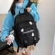 thumbnail image 3 of School Backpack for Teens Girls Middle School Student Travel Black Laptop Backpack Korean Cute Aesthetic Backpack (Black), 3 of 4