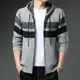thumbnail image 3 of Cárdigan de punto con bolsillos para hombre, abrigos de manga larga, ropa popular coreana, suéter para hombre, corte holgado, ropa de calle original informal, 3 of 5