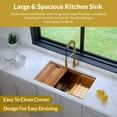 thumbnail image 6 of Strictly Sinks Undermount Workstation Kitchen Sink–32” Stainless Steel 16 Gauge Single Bowl with Bottom Grid, Wooden Cutting Board, Colander, 1 Square Disposal Adapter and 1 Square Strainer Drain, 6 of 9