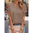 thumbnail image 2 of Tops Dokotoo Summer para mujer, moda, manga corta, color caqui oscuro, 2 of 7