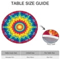 thumbnail image 6 of Rainbow Tie Dye Star Mandala Pattern Round Fitted Tablecloth with Elastic Edge,Dining Table Cover Waterproof,Outdoor Round Tablecloth for Camping,Dining,Indoor and Outdoor, 6 of 7