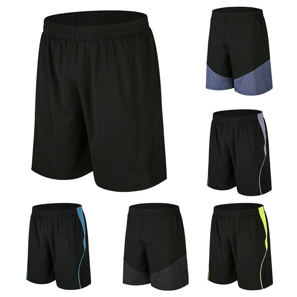 Pantalones cortos deportivos para hombres Empalme Pantalones cortos de cintura elástica de secado rápido