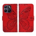 thumbnail image 4 of Wallet Case for Motorola Edge 70 Fusion Embossed Butterfly with Strap & Stand Red, 4 of 5