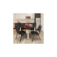 thumbnail image 4 of Regency Kee 36" Square Breakroom Table- Neo Walnut/ Chrome & 4 Restaurant Stack Chairs- Black, 4 of 9