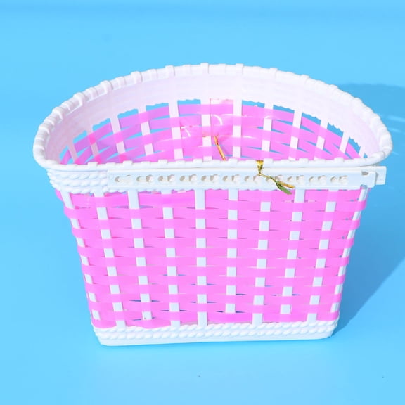 UPOUART Kids Scooter Basket Plastic Knitted Bow Knot Pink 1Pack