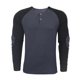 thumbnail image 1 of Blusas y camisas de manga larga con cuello redondo para hombre, blusa informal de patchwork con botones y cuello redondo, sudadera con capucha para hombre, 1 of 2