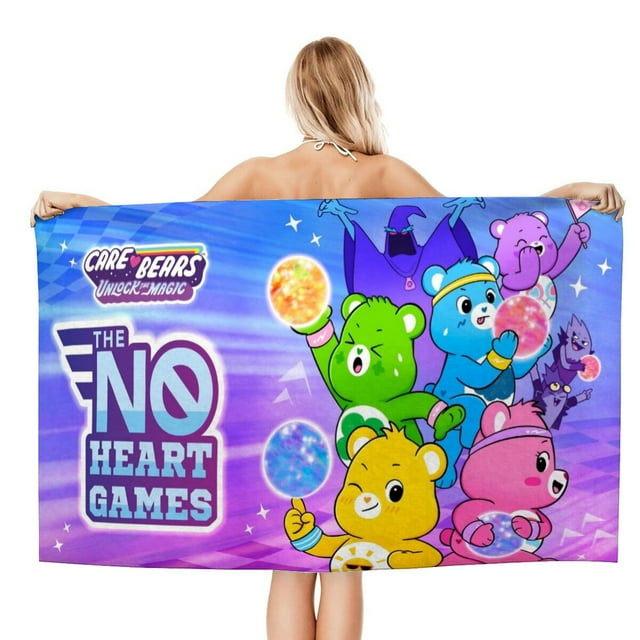 Care Bears Toalla de playa de secado rápido con diseño temático, regalo para mujeres y niñas, ideal para cumpleaños, fans, amantes de la música, uso en la playa o al aire libre,78*180cm