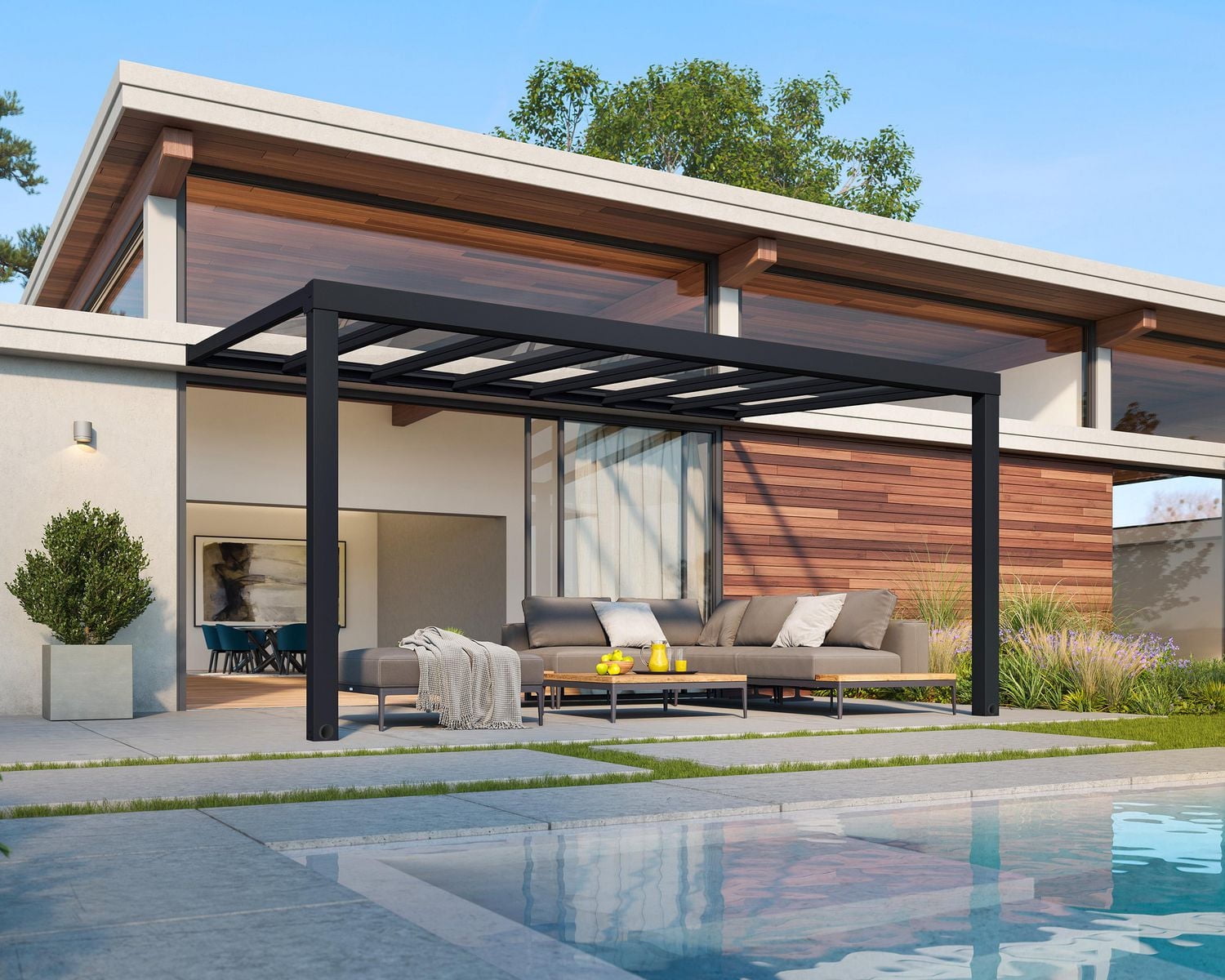 CANOPIA by PALRAM Stockholm 11 ft. x 17 ft. Patio Cover Kit - Grey