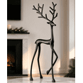 thumbnail image 4 of Walking Abstract Reindeer Statue, Modern Deer Sculpture, Tabletop Mantel Figurine for Christmas Winter Home Decor, 4 of 8