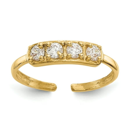 Primal Gold 14 Karat Yellow Gold Cubic Zirconia Toe Ring