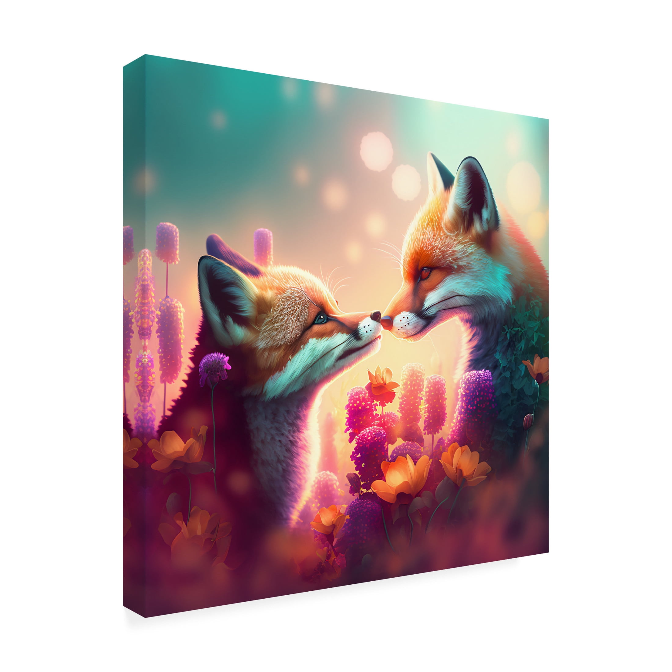 Canvas Wall Art - Ray Heere 'Woodland Animals 6' Wall Art for Living Room, Bedroom, or Office Décor by Trademark Fine Art - 35 x 35 Inches