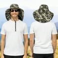 thumbnail image 2 of SUN CUBE Wide Brim Sun Hat with Neck Flap, Fishing Hiking for Men Women Safari, Neck Cover for Outdoor Sun Protection UPF50+ | Camo Green, 2 of 9