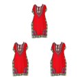 thumbnail image 1 of maskred Mode Femmes Plage Vacances Robe Boho Ethnique Élégante Robe en Vrac Rouge 3Set, 1 of 6