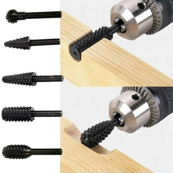 5x Side Cutting Drill Bit Set Carving Woodworking Shaving Trimming Edging Rotary