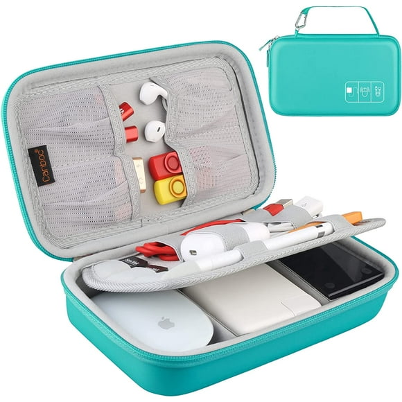 Canboc Organisateur Électronique Rigide Étui de Voyage Accessoires Électroniques Sac de Rangement pour Câbles Double Couche Antichoc pour Cordon de Chargeur