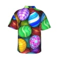 thumbnail image 3 of Bixox Men's Hawaiian Shirts Men's Colorful Easter Eggs1 Print Short-Sleeve Shirt-Small, 3 of 8