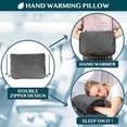thumbnail image 4 of Travel Blanket Pillow, Soft Airplane 2-in-1 Combo Set, Plane Compact Packable, Flight Essentials Car Travelers Gifts Accessories, Luggage Backpack Strap, 60x43 Gray, 4 of 4