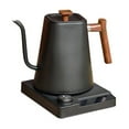 thumbnail image 1 of 1L Electric Gooseneck Kettle Teapot with Stainless Steel Inner Liner and Cover, Hot Water Boiler Heater Black+wood grain US Plug, 1 of 5