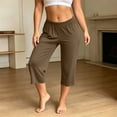 thumbnail image 3 of Hrsba Lounge Pants for Women Modal Cropped Straight Wide Leg Casual Seven Length Sleep Pajama Pants, 3 of 6
