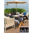 thumbnail image 4 of Spring Flowers Outdoor Tablecloth - 52x70 Inch Rectangle Dining Table Cover, Blue Floral Leaves Birds Country Farm Wood Grain Waterproof Outdoor Table Cloth with Umbrella Hole & Zipper for Patio, 4 of 7