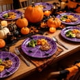 thumbnail image 4 of 24 Pack Halloween Disposable Paper Plates, Spider and Cobweb Pattern Tableware Set, Halloween Party Supplies Favors, 4 of 6