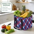 thumbnail image 4 of Collapsible Car Trunk Organizer with Handles 600D Oxford for Car Kitchen and Home Storage, Blue and White Checkered 13× 10.2×10.8inch, 4 of 6