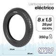 thumbnail image 2 of Llanta 8 x1.5 para Scooter electrico Nyco P1237 Negro, 2 of 5