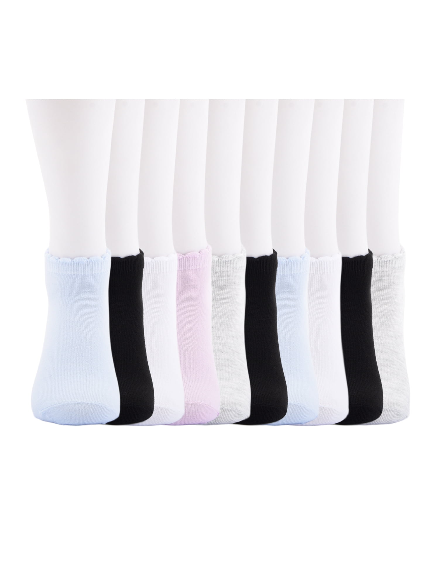 No Boundaries Women’s Low Cut Socks, 10 Pack, Shoe Sizes 4-10
