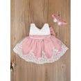 thumbnail image 3 of Bagilaanoe Newborn Baby Girl Party Dress Floral Print Sleeveless A-line Princess Dresses + Hairband 3M 6M 12M 18M 24M Infant Lace Patchwork Tulle Skirt, 3 of 6