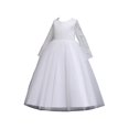 thumbnail image 3 of URMAGIC 3-13T Girl Long Sleeve Embroidery Princess Pageant Dresses Kids Prom Ball Gown Dresses, 3 of 5